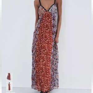 Zara Floral Maxi Dress - Red and Purple
